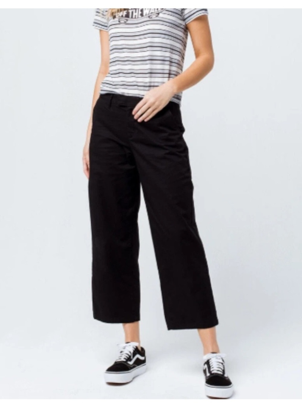 Vans Authentic Wide Leg Chino Pants Black Size 9 Skater Baggy Streetwear